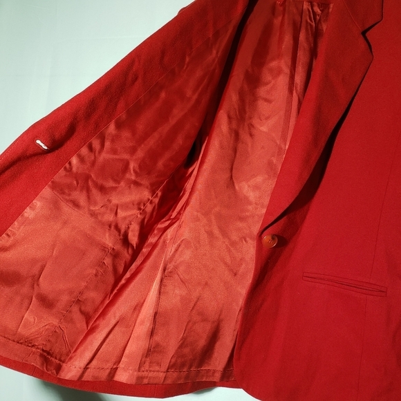 Vintage Pendleton Red Wool Blazer Jacket Single Button 10P Coat - Picture 7 of 8